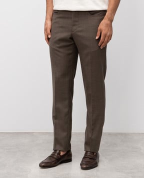 Stefano Ricci Brown linen pants M1T22JEL00L0005Q