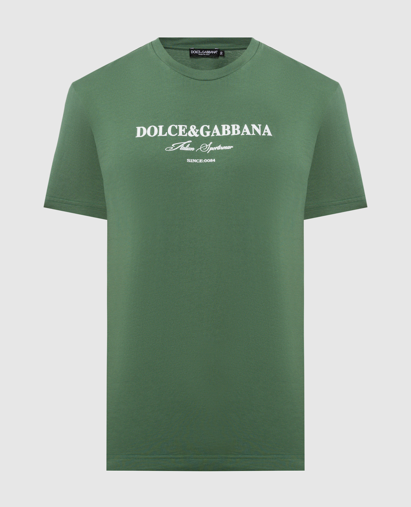 Green t-shirt with textured logo print dolce&gabbana
