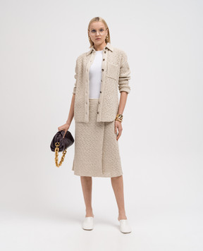 Bottega Veneta Beige openwork midi skirt for smell 782282V3WM0