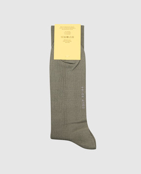 CDLP Green ribbed socks with logo MSO006112201