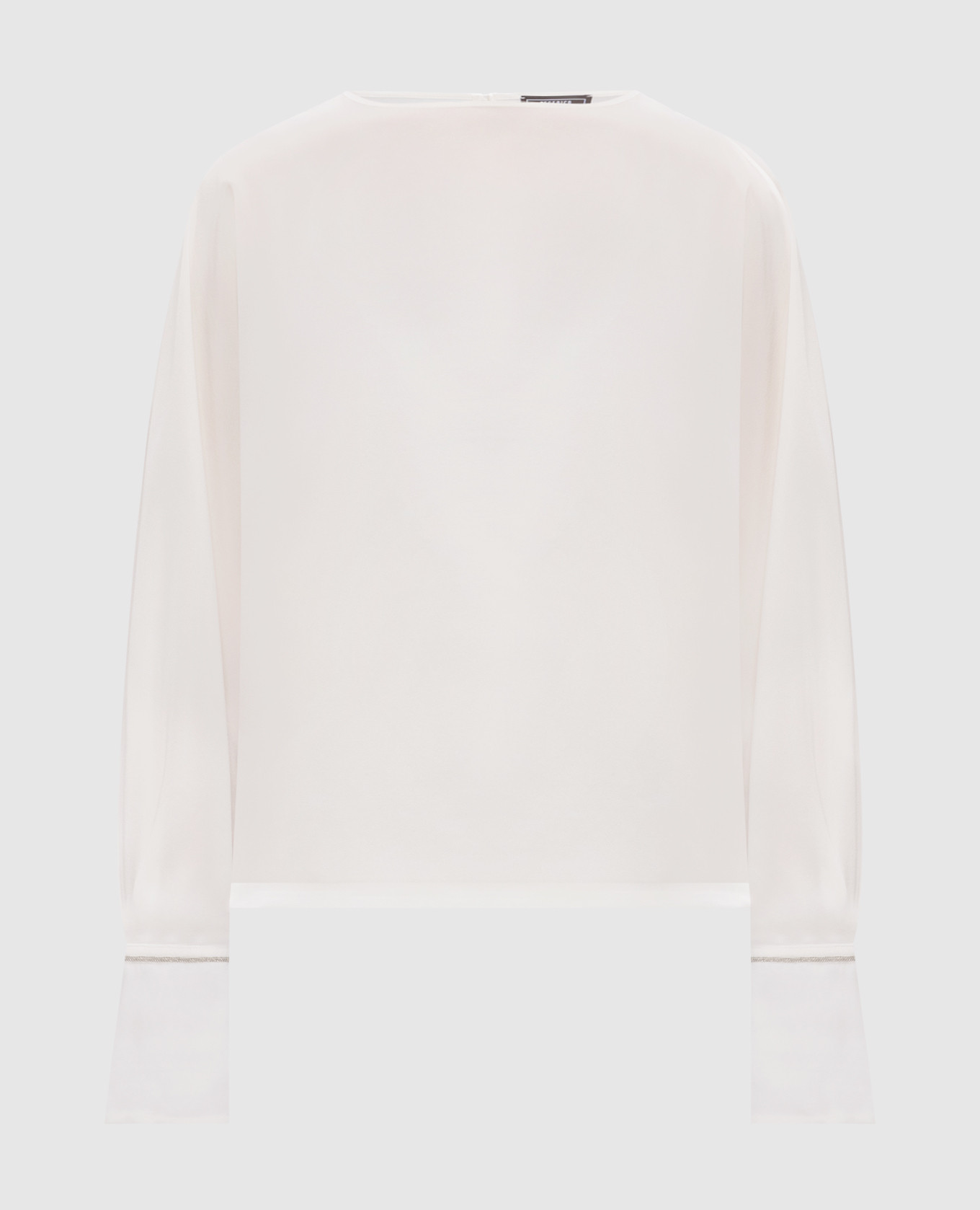 White silk blouse with a scoop neck Peserico