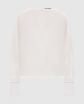 Peserico White silk blouse with a scoop neck E0696307325