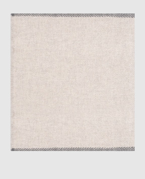 Brunello Cucinelli Gray cashmere scarf with edging MSC679AG