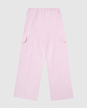 Palm Angels Children's pink sweatpants with logo embroidery PGCJ011S25FLE00112+