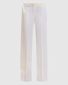Victoria Beckham White flared pants with wool 1125WTR006040A