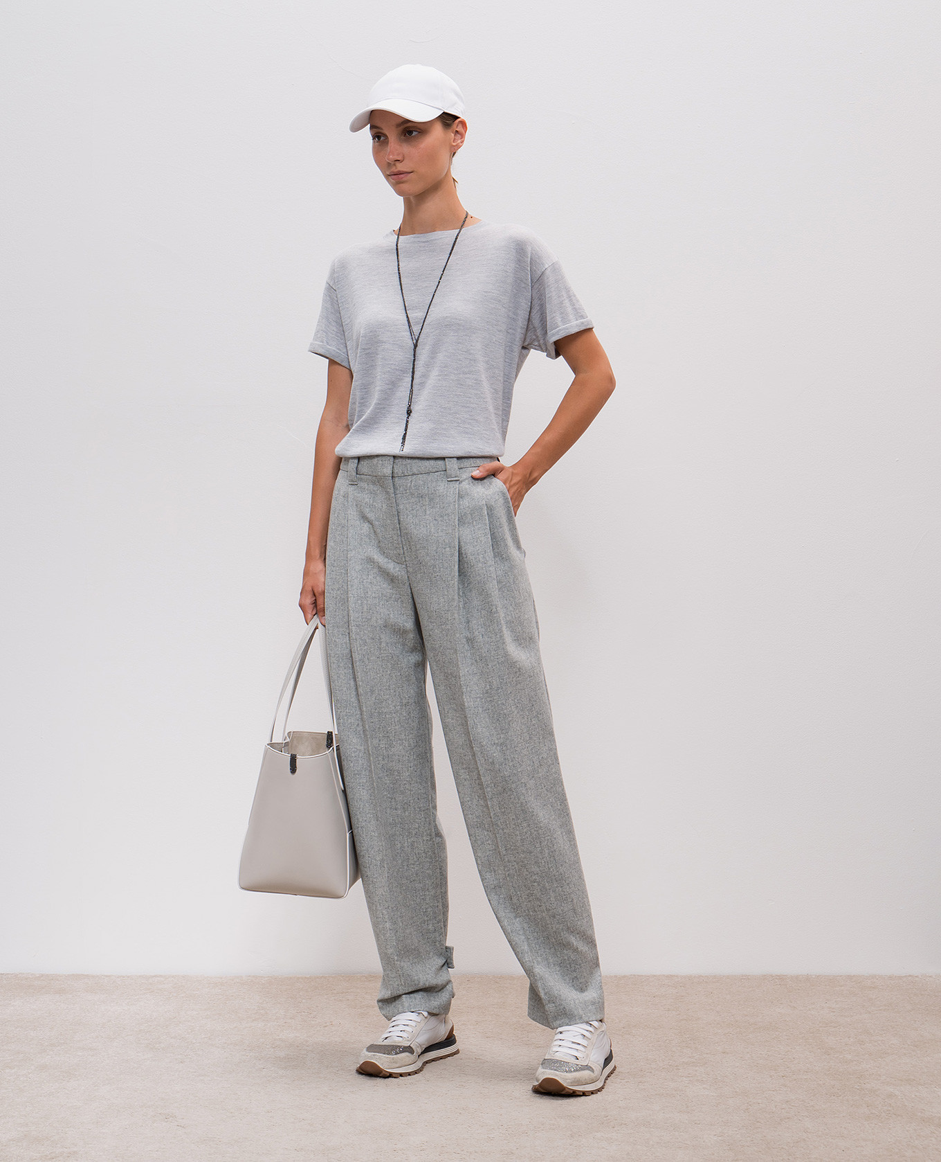 

Gray top with cashmere and silk with lurex Brunello Cucinelli, Grey