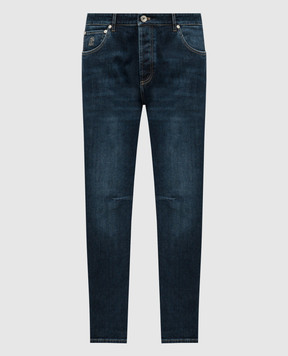 Brunello Cucinelli Blue distressed jeans with logo M283PX1290
