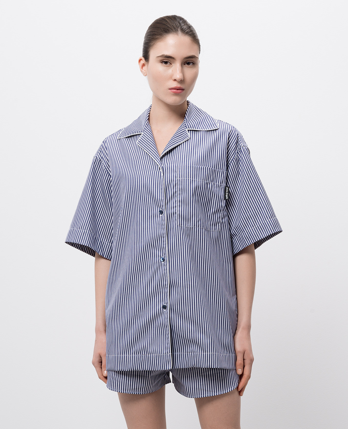 Blue striped shirt with logo Palm Angels 3
