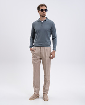 Enrico Mandelli Gray wool polo shirt 2K036A5422