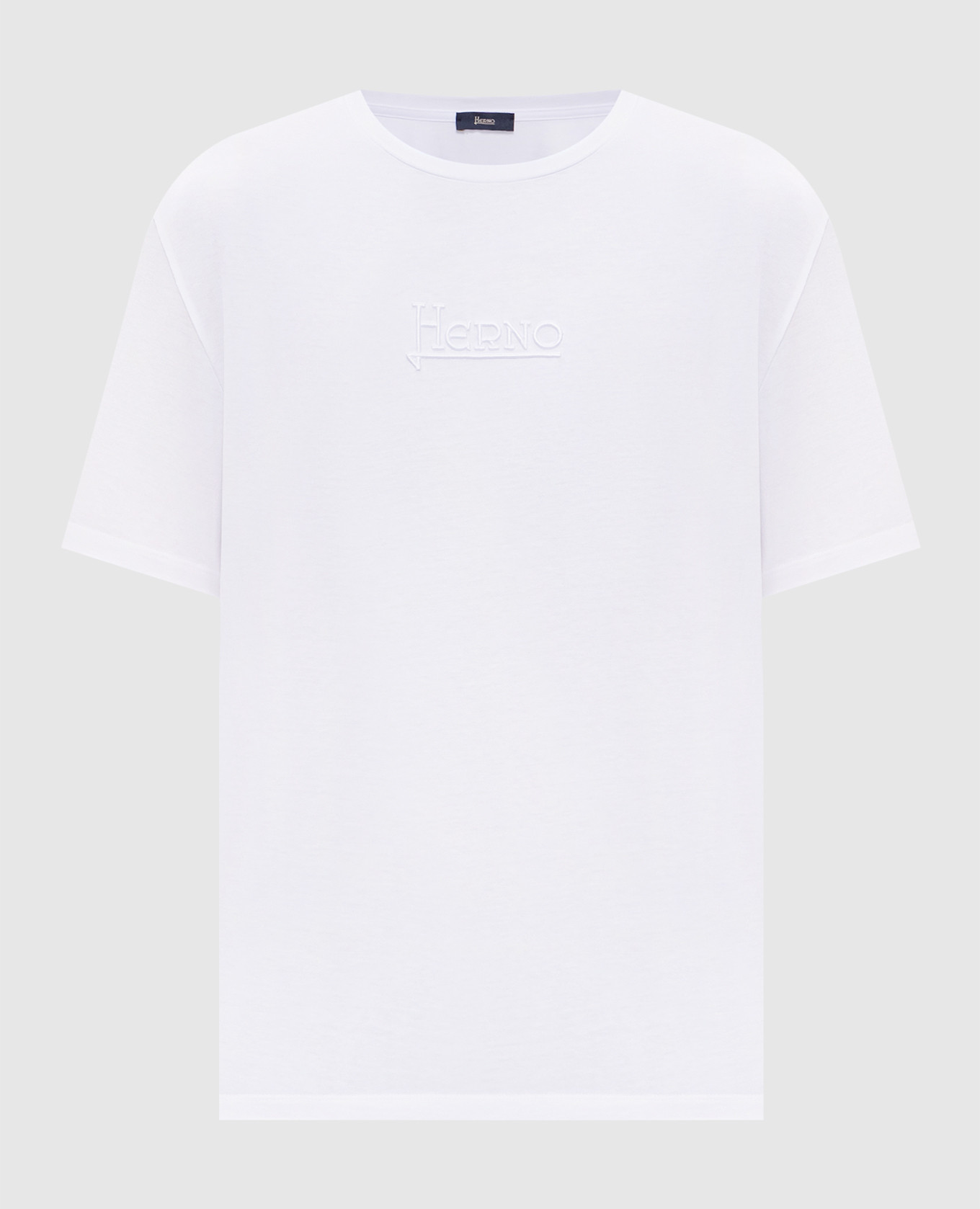 

White T-shirt with embroidered logo Herno