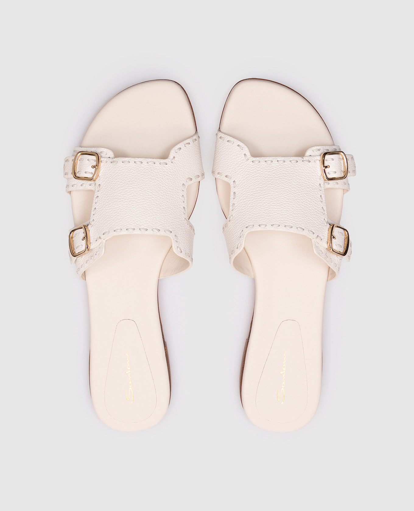 

White leather flip-flops Santoni