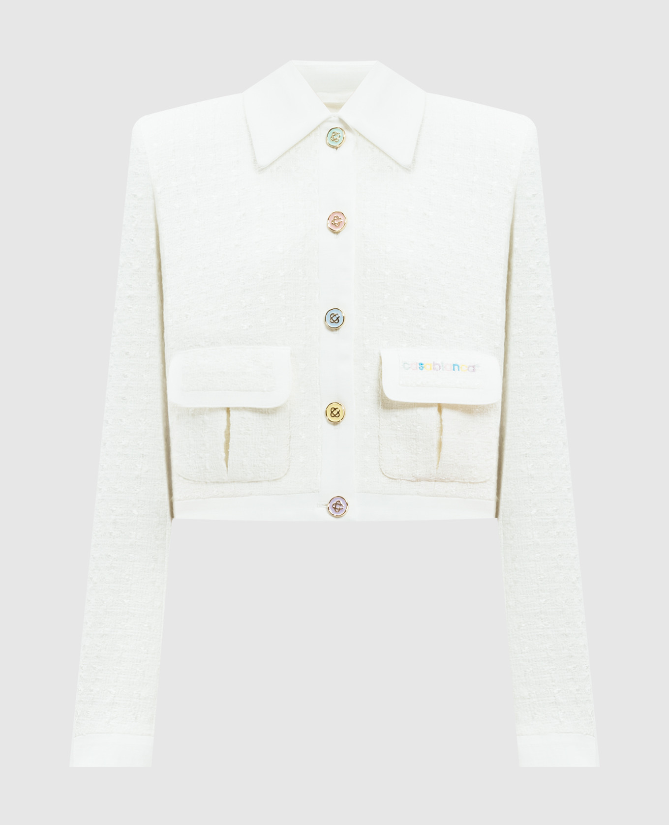 Casablanca White tweed cropped jacket…