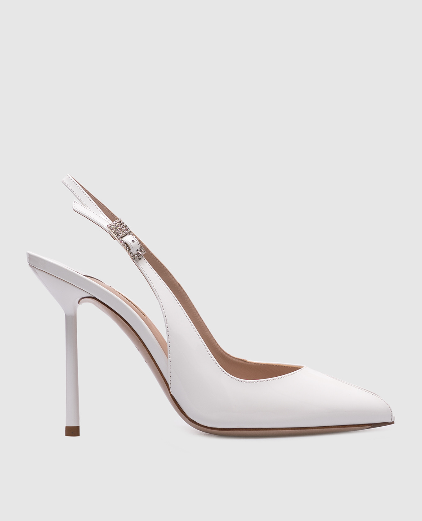 

Clivage white patent leather slingbacks Le Silla