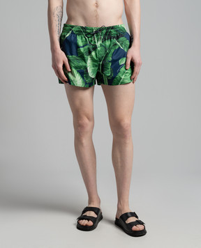 Dolce&Gabbana Blue banana tree print swimming shorts M4A06TISMF5