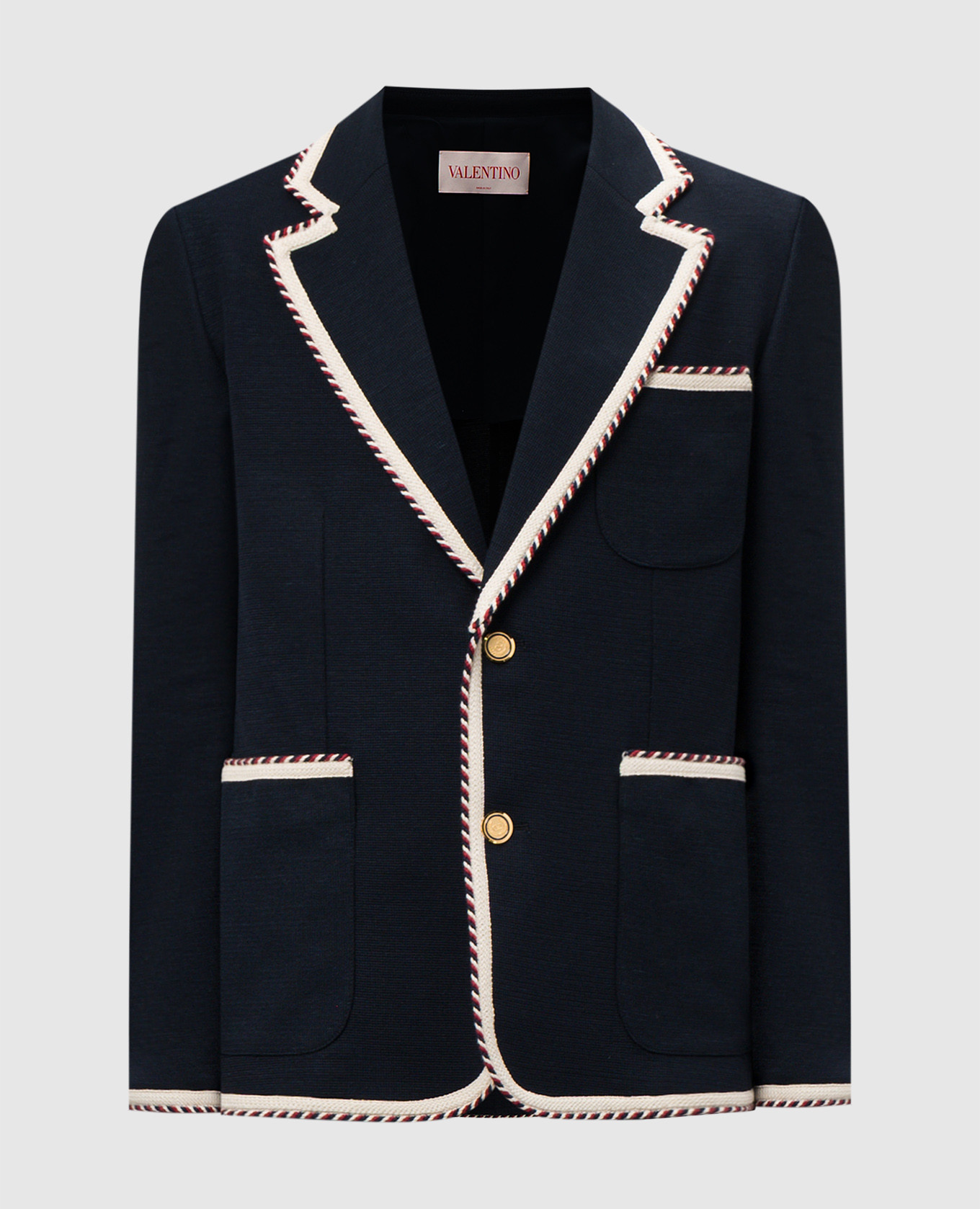 Blue linen blazer with contrast trim Valentino
