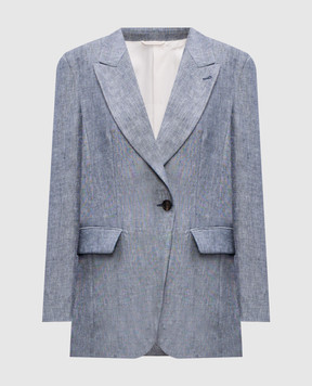 Brunello Cucinelli Blue hemp and linen jacket MH5487222
