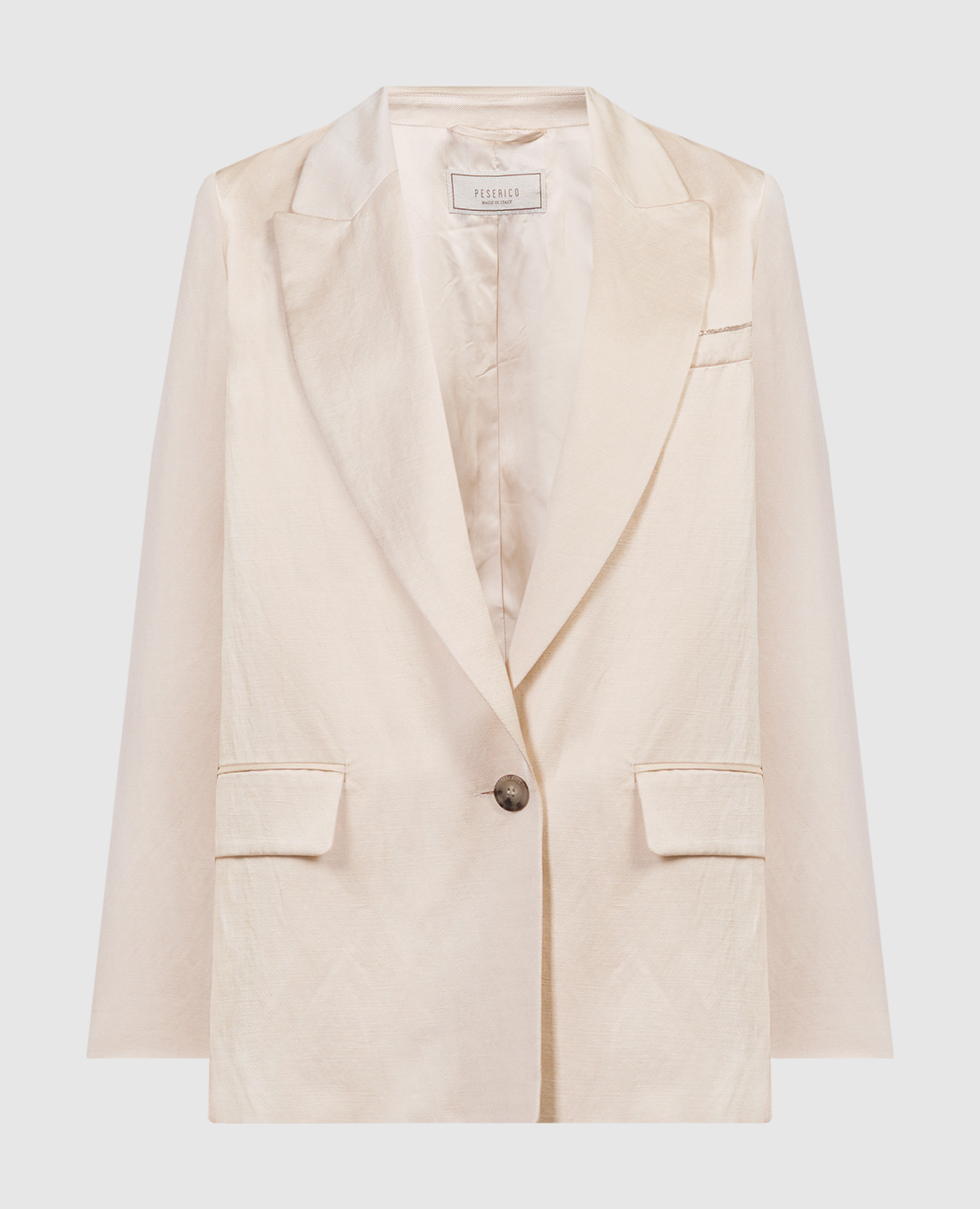 

Beige linen jacket with monil chain Peserico