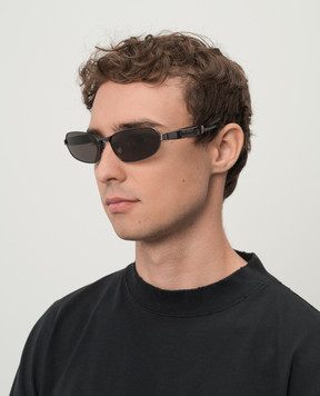 Balenciaga Black Mercury Oval Logo Sunglasses 794315T0005