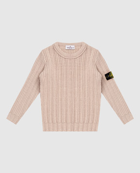 Stone Island Children's beige sweater with wool and cashmere K2S165100008S00M714