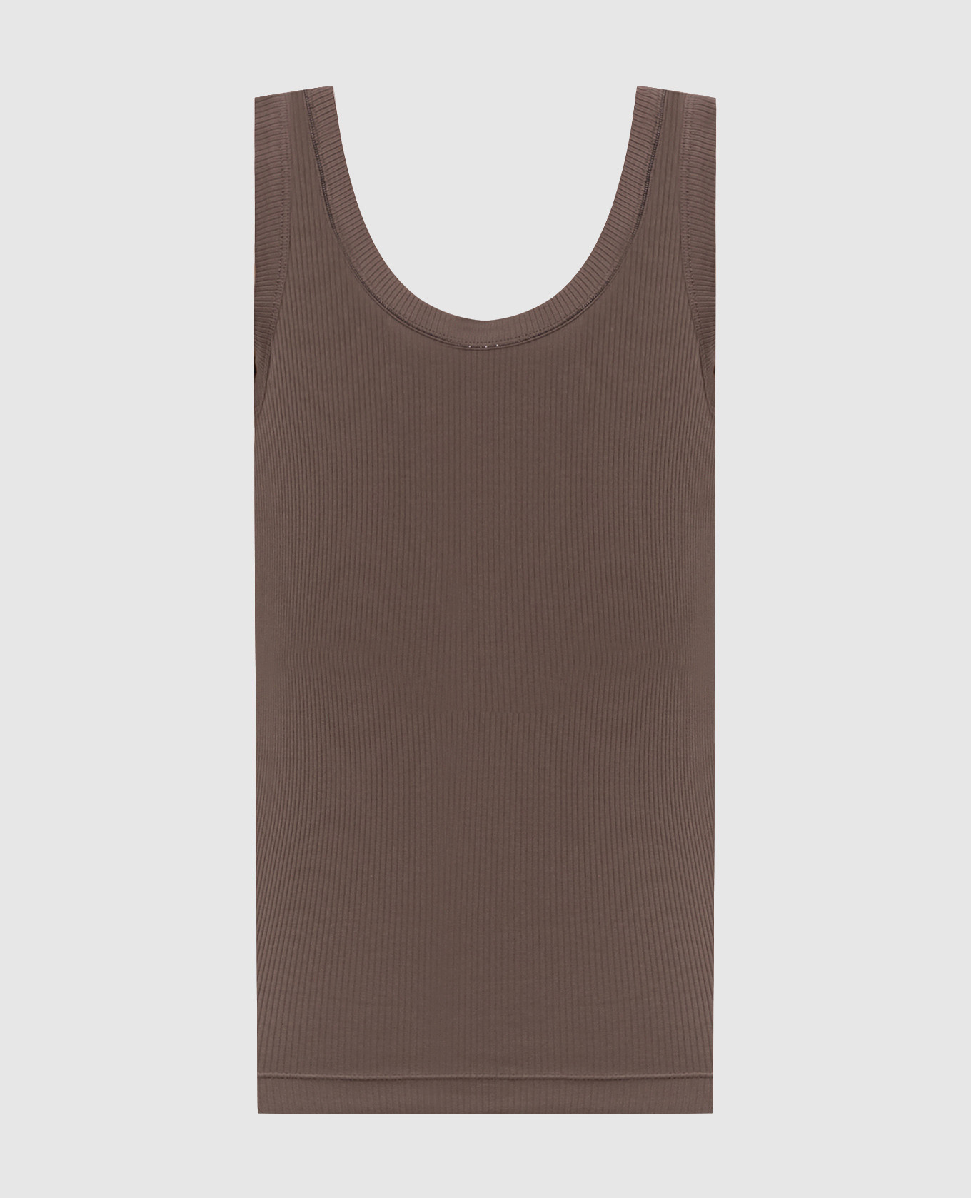 

Brown ribbed top with monil chain Brunello Cucinelli