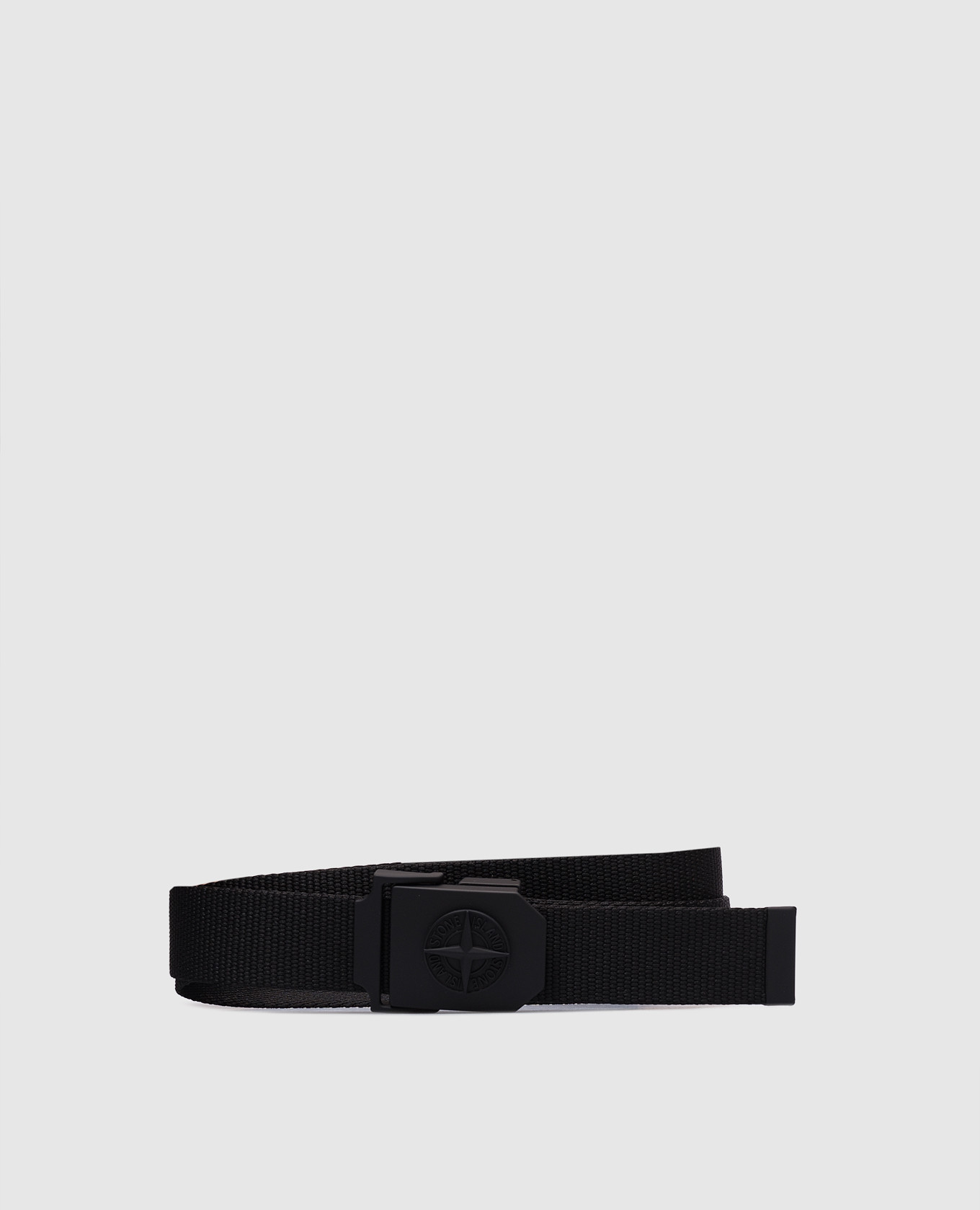 

Black belt with textured logo emblem Stone Island