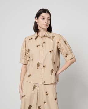 Twinset Beige blouse with embroidery 241TT2312