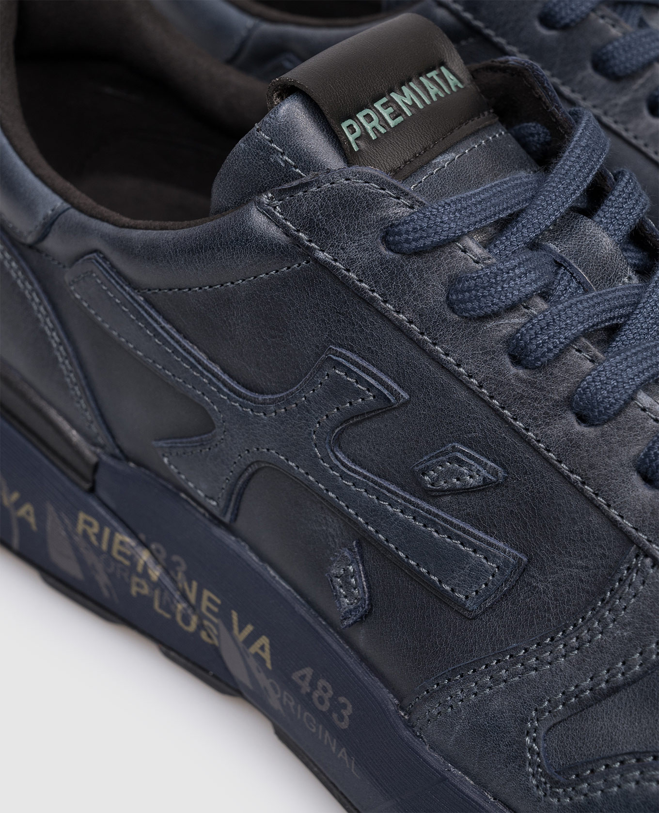 

MICK blue leather sneakers with vintage effect Premiata