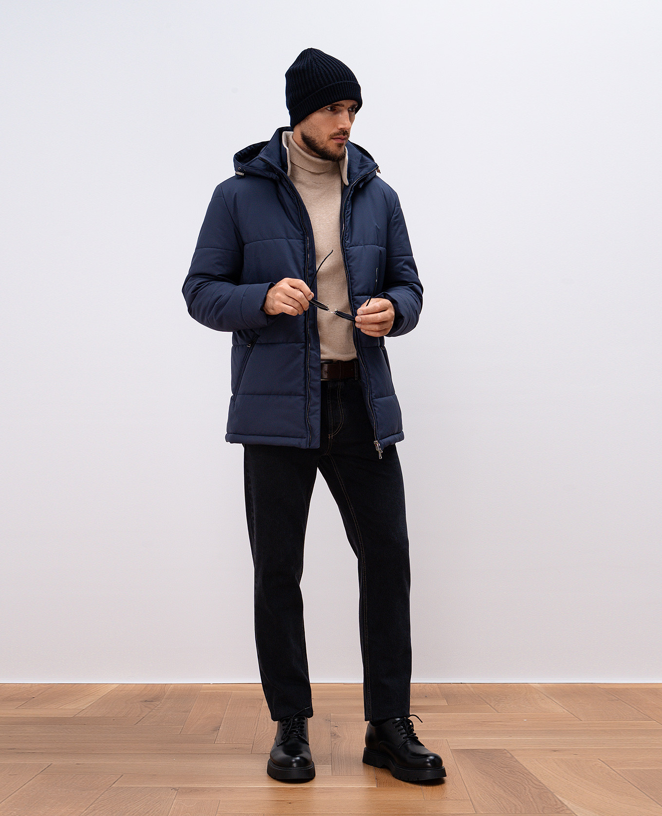 Blue quilted jacket with logo monogram engraving Cashmere&Whiskey 2