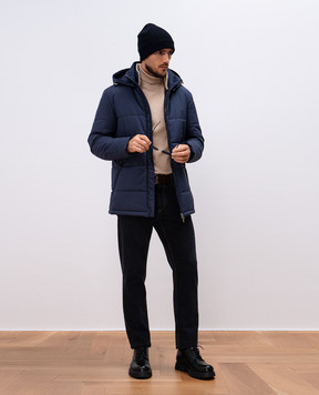 Cashmere&Whiskey Blue quilted jacket with logo monogram engraving CWSS24004