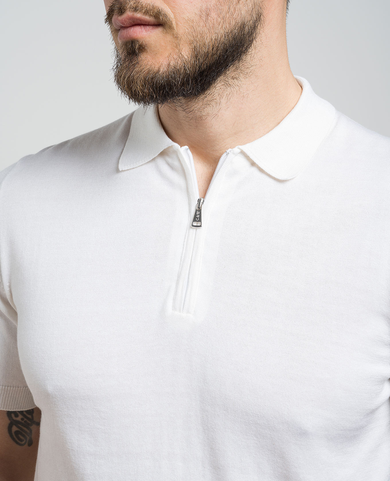 

White polo shirt with silk and cashmere Cashmere&Whiskey