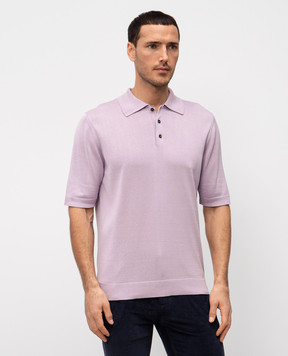 ISAIA Purple silk polo shirt MG8262Y0470
