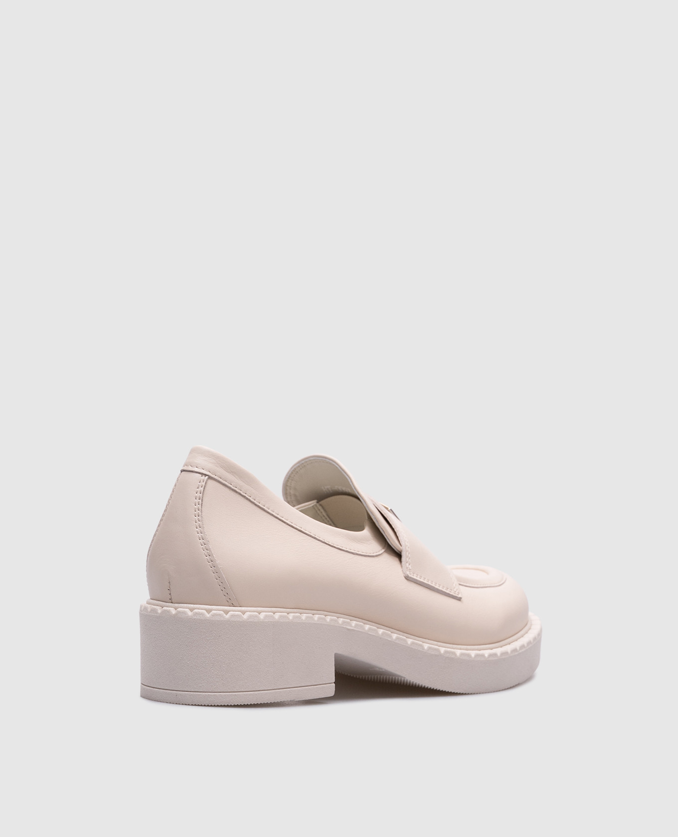 Beige leather loafers with logo Babe Pay Pls 3