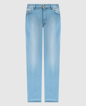 Stefano Ricci Blue jeans with a worn effect MST51B3020T0173