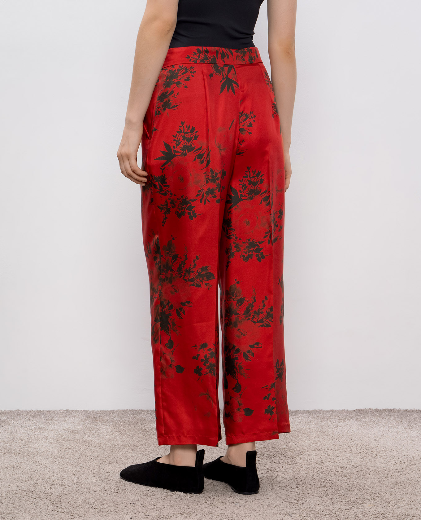

AMERIGO red silk pants with floral print Max Mara