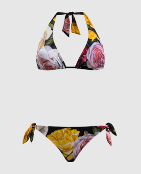 Dolce&Gabbana Black swimsuit in a floral print O8A54JFSG9R