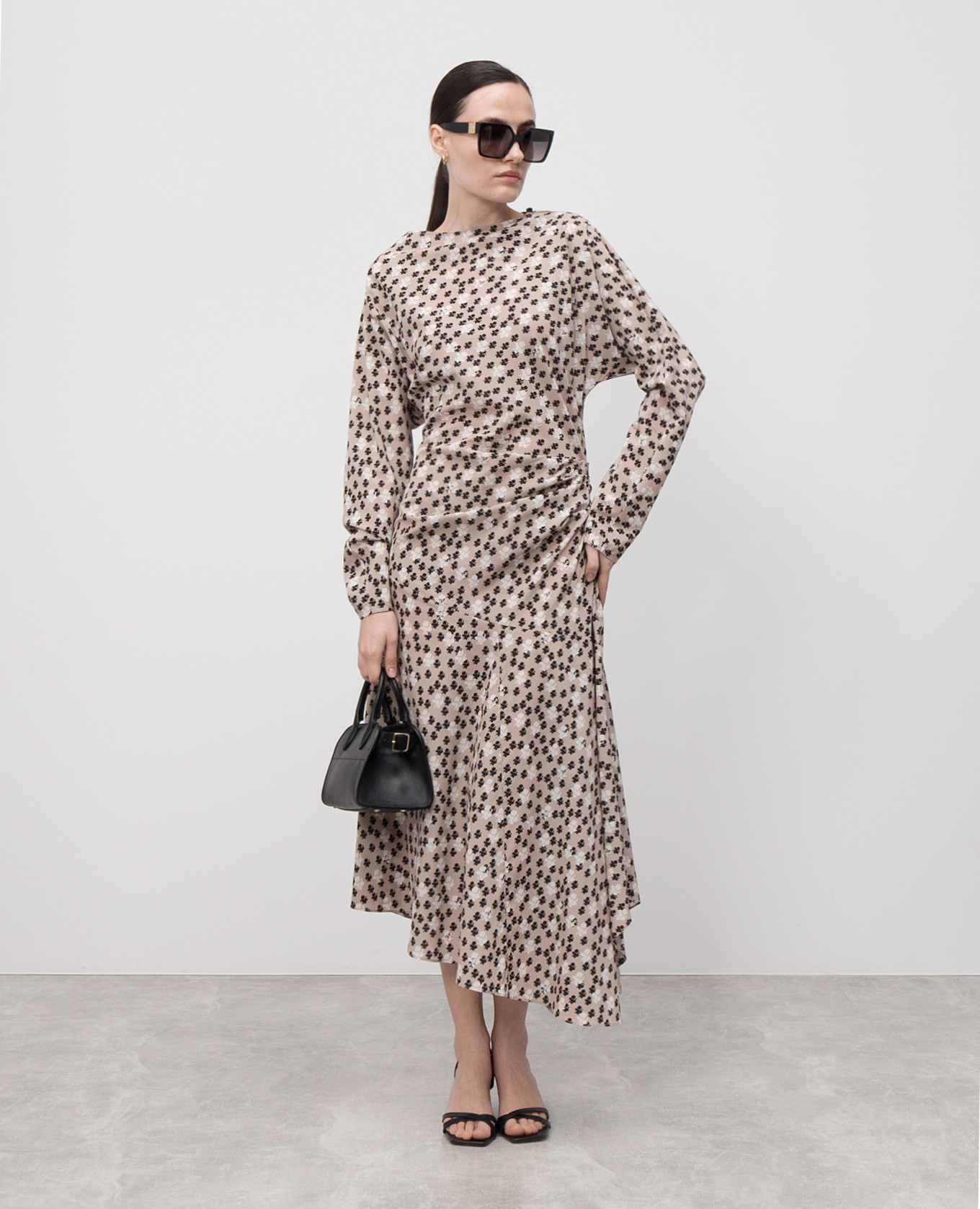 Alina beige dress with floral print silk PROENZA SCHOULER 2