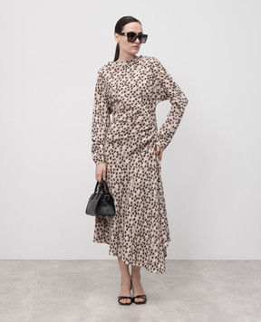 PROENZA SCHOULER Alina beige dress with floral print silk R2523032BYP297