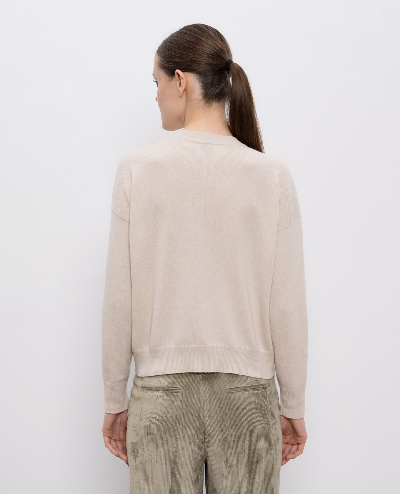 

Beige wool, silk and cashmere pullover Peserico