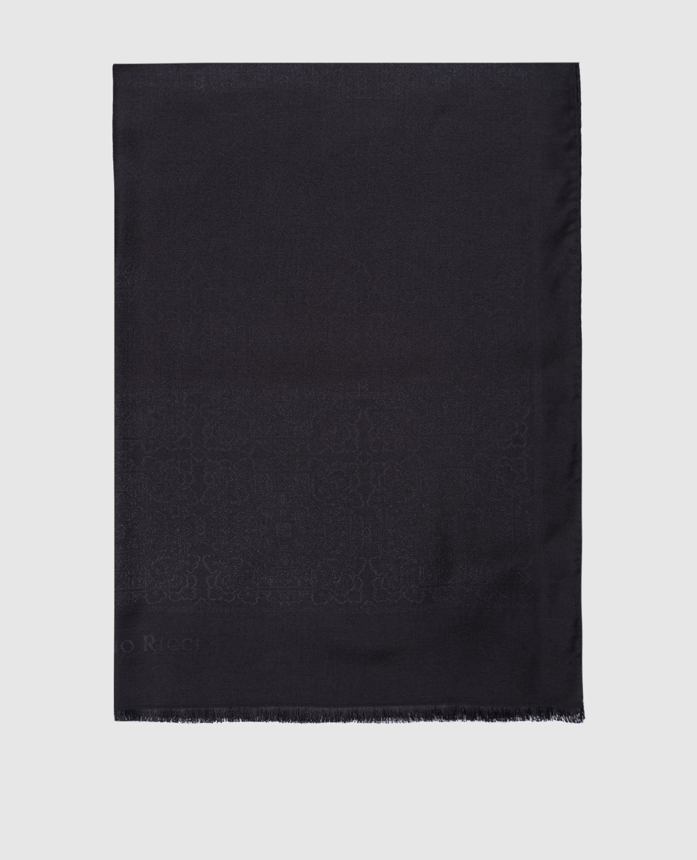 

Black patterned silk and cashmere scarf Stefano Ricci