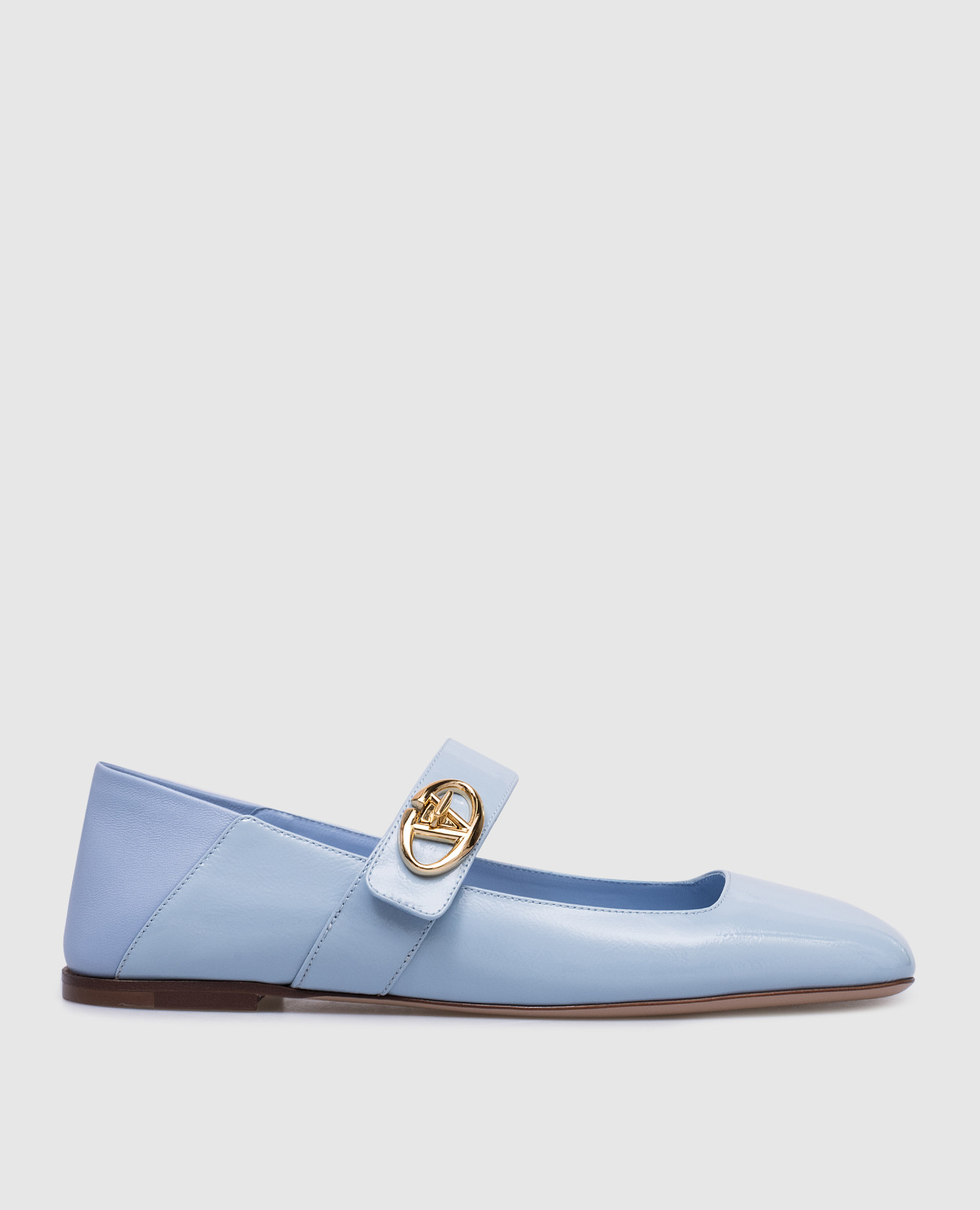 

Mary-Jane logo patent leather ballet flats in blue Valentino, Light blue