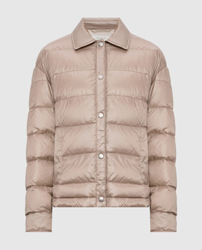 Peserico Beige down jacket with patch A2409102200