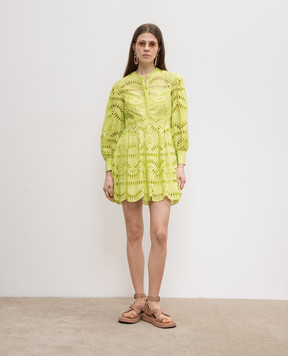 Charo Ruiz Franca green shirt dress with broderie embroidery 243619