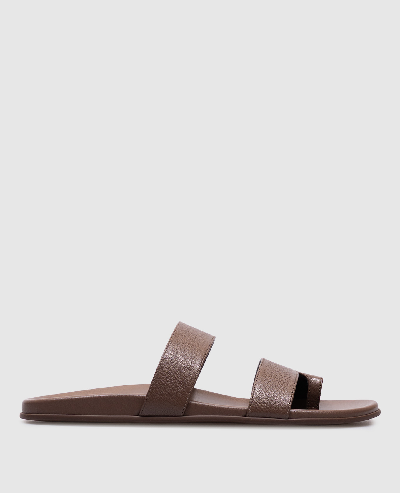 

Hugh brown leather flip-flops The Row