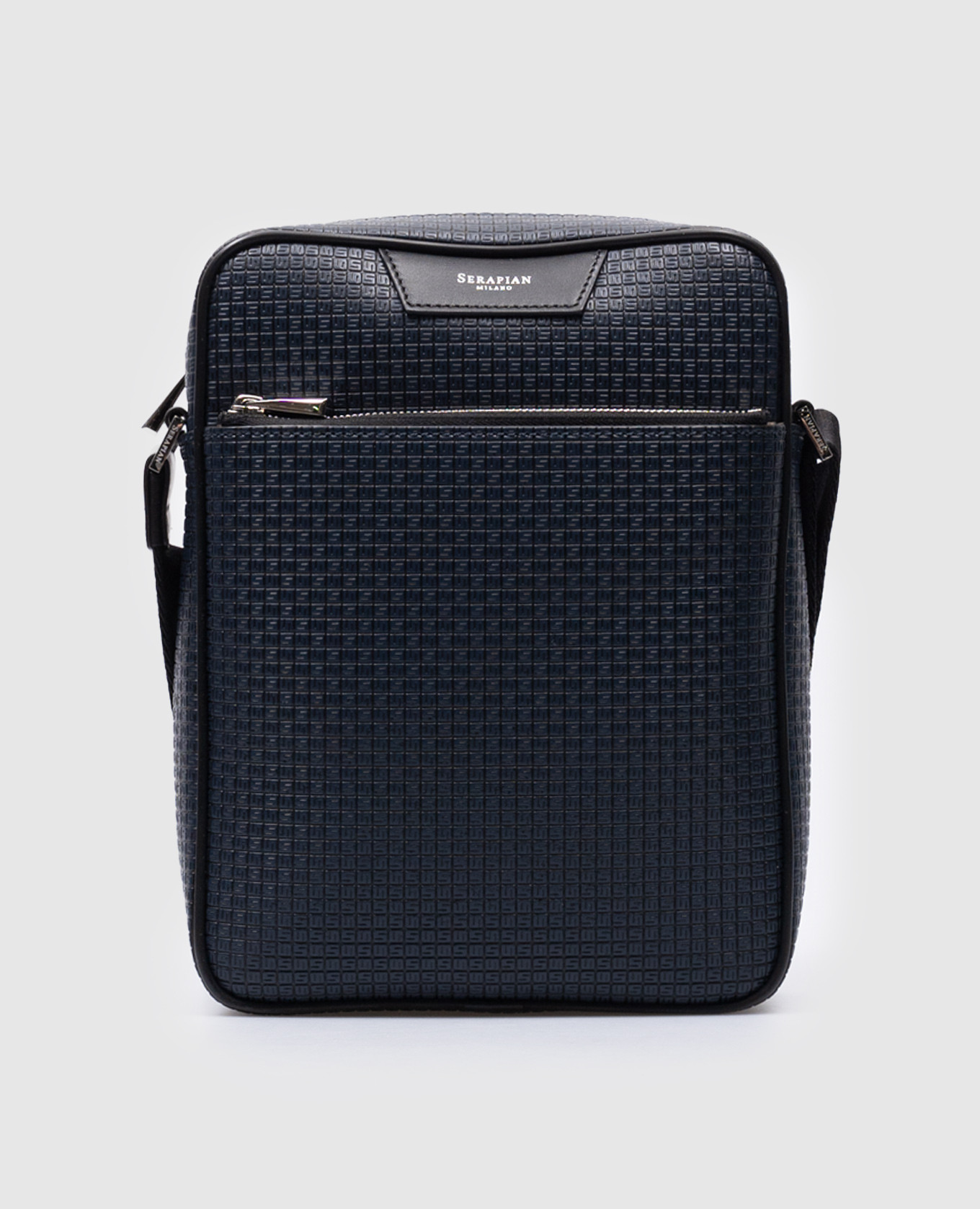 

Eclipse embossed logo blue leather bag Serapian