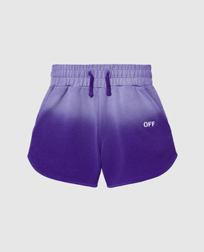 Off-White Children's purple shorts with logo print OGCI001S25FLE002