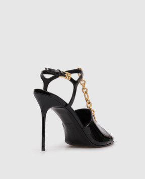 Balmain Black patent leather Sync sandals FN1UH154LPAT