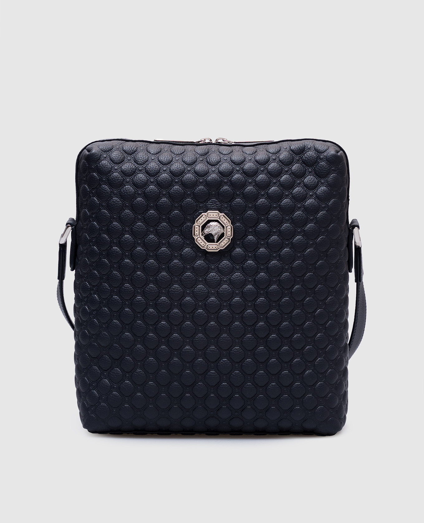 

Blue leather bag with emblem Stefano Ricci