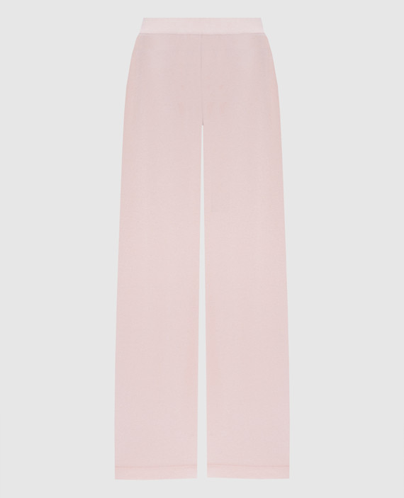 Pink sweatpants made of wool and cashmere