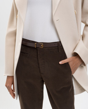 Dondup Brown leather belt WC316PL0606DXXX