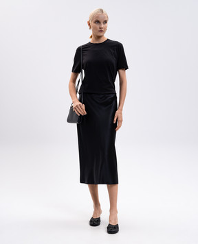 JOSEPH Black T-shirt with silk JF009258